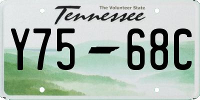 TN license plate Y7568C