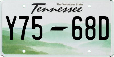 TN license plate Y7568D