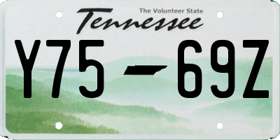 TN license plate Y7569Z