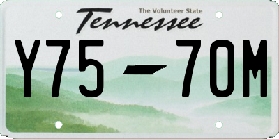TN license plate Y7570M