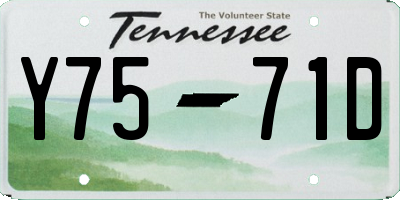 TN license plate Y7571D