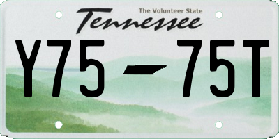 TN license plate Y7575T