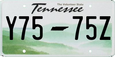 TN license plate Y7575Z