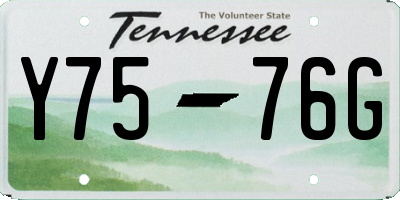 TN license plate Y7576G