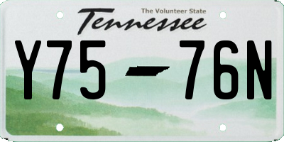 TN license plate Y7576N