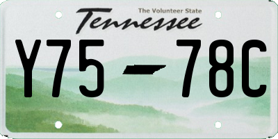 TN license plate Y7578C