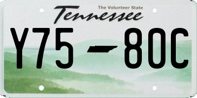TN license plate Y7580C
