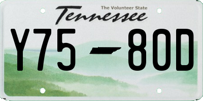 TN license plate Y7580D