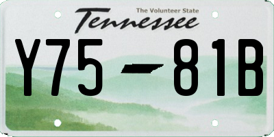 TN license plate Y7581B