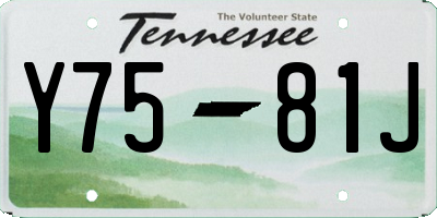 TN license plate Y7581J