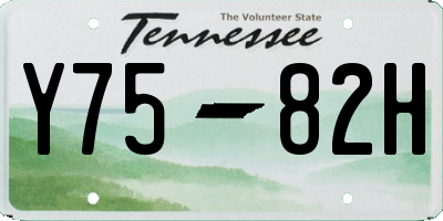 TN license plate Y7582H