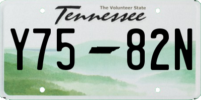 TN license plate Y7582N