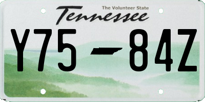 TN license plate Y7584Z