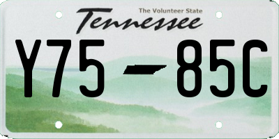 TN license plate Y7585C