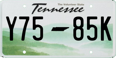 TN license plate Y7585K