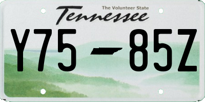 TN license plate Y7585Z
