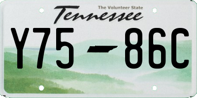 TN license plate Y7586C