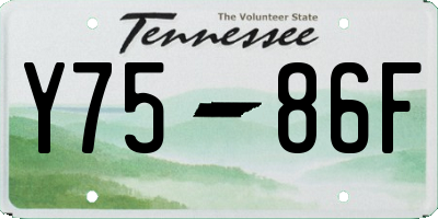 TN license plate Y7586F