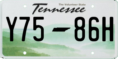 TN license plate Y7586H