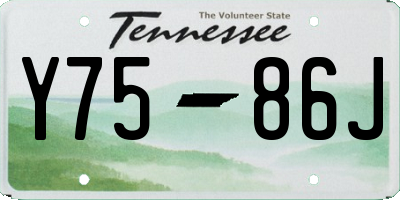 TN license plate Y7586J