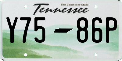 TN license plate Y7586P