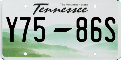 TN license plate Y7586S