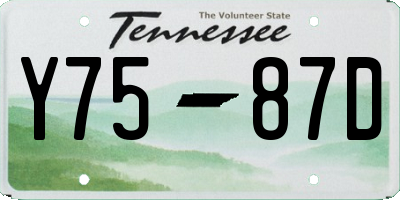 TN license plate Y7587D