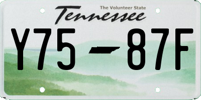 TN license plate Y7587F