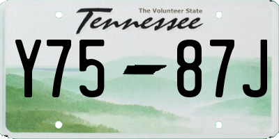 TN license plate Y7587J