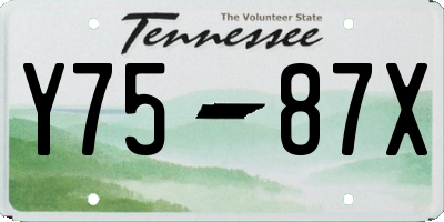 TN license plate Y7587X