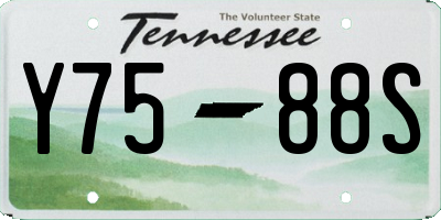 TN license plate Y7588S