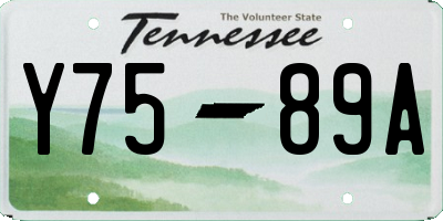 TN license plate Y7589A