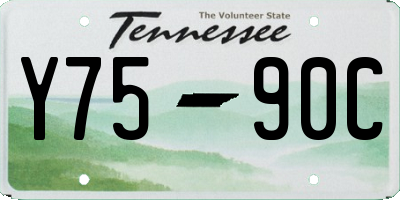 TN license plate Y7590C