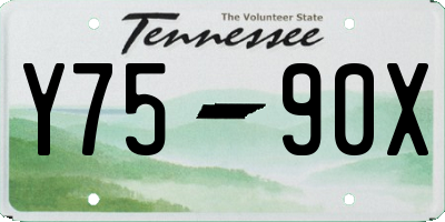 TN license plate Y7590X