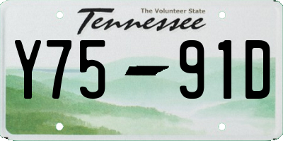 TN license plate Y7591D