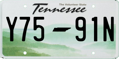TN license plate Y7591N