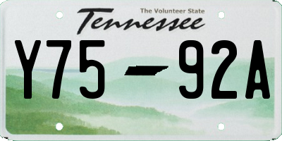 TN license plate Y7592A