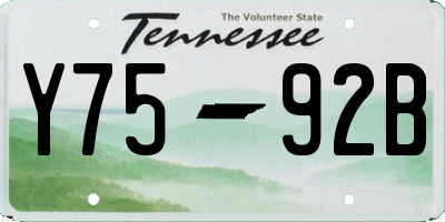 TN license plate Y7592B