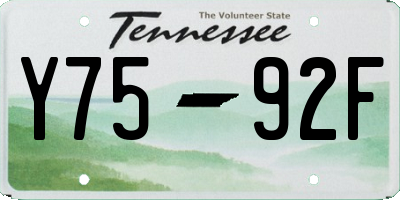TN license plate Y7592F
