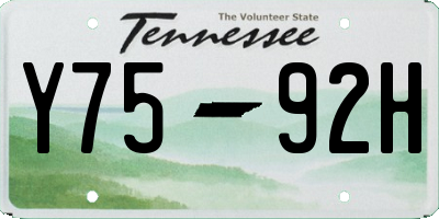 TN license plate Y7592H