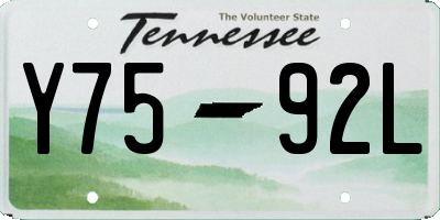 TN license plate Y7592L