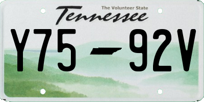 TN license plate Y7592V