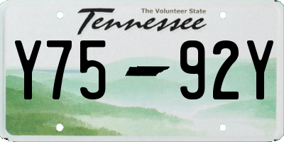 TN license plate Y7592Y