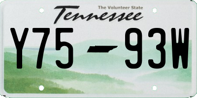 TN license plate Y7593W
