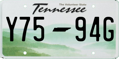 TN license plate Y7594G