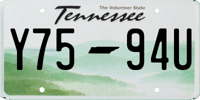 TN license plate Y7594U