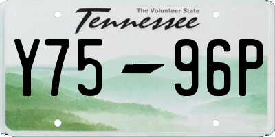 TN license plate Y7596P