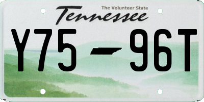 TN license plate Y7596T