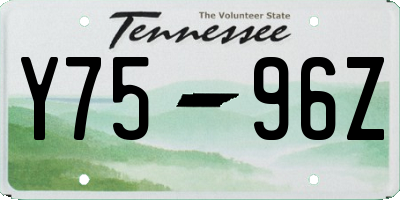 TN license plate Y7596Z