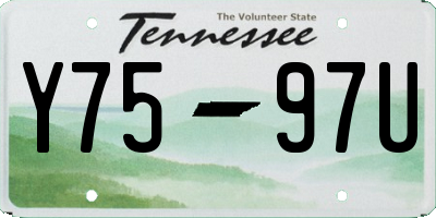 TN license plate Y7597U